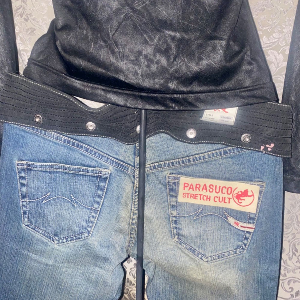 Parasuco Womens Blue Boot Cut Jeans with Black Trim - Picture 9 of 14